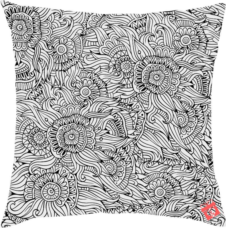 ME&YOU Microfibre Motifs Cushion Pack of 1  (Multicolor)