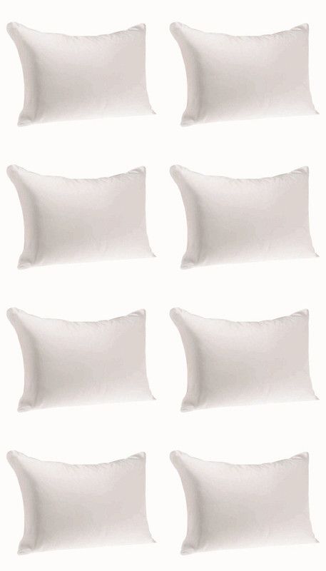 JDX Polyester Fibre Solid Sleeping Pillow Pack of 8  (White)