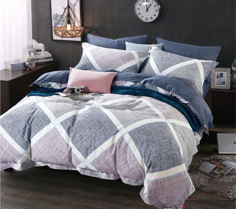 GIFTY Reversible Polycotton Double Bed Cover  (Grey, 1 Bed Cover with 2 Pillow Covers)