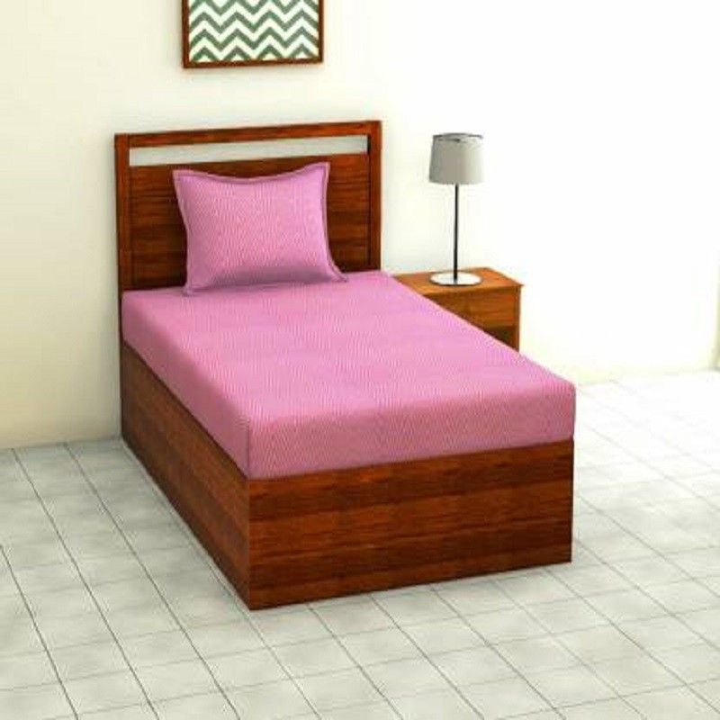 SINGHS VILLAS DECOR 154 TC Cotton Single Solid Flat Bedsheet  (Pack of 1, Multicolor)