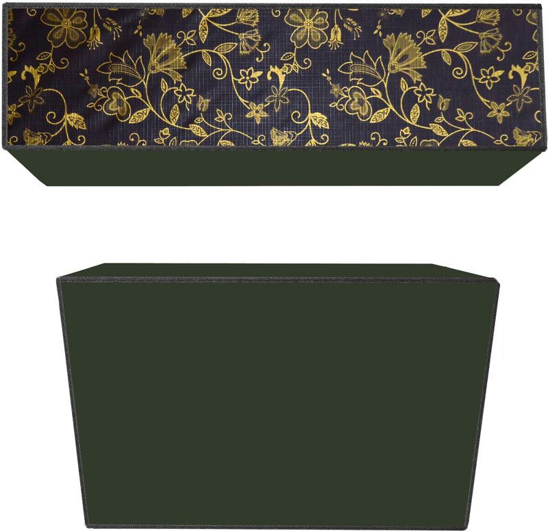 AAVYA UNIQUE FASHION Air Conditioner Cover  (Width: 116.84 cm, Black,Gold)
