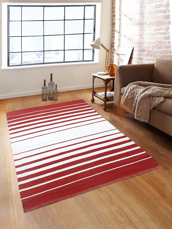 ROMEE Red PP (Polypropylene) Dhurrie  (90 cm, X 150 cm, Rectangle)