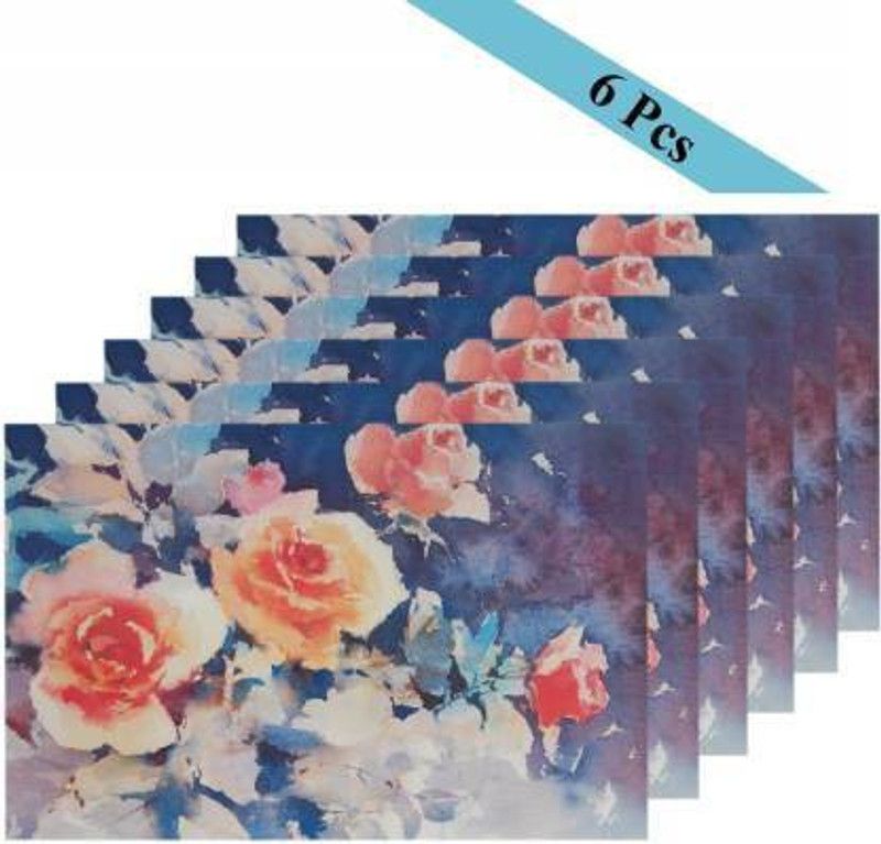 Rectangular Pack of 1 Table Placemat  (Multicolor, Dark Blue, PVC)