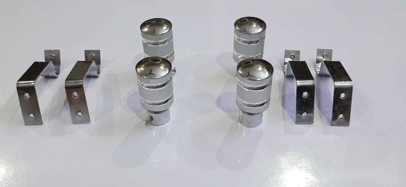 Silver Touch White Curtain Knobs  (Pack of 8)