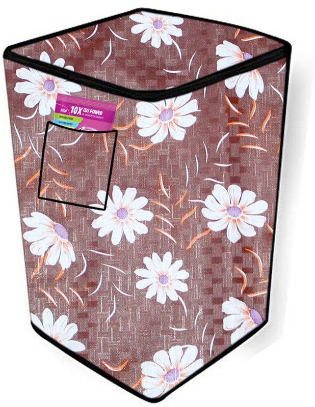 JM Homefurnishings Top Loading Washing Machine Cover  (Width: 58 cm, Russett, Coffee)