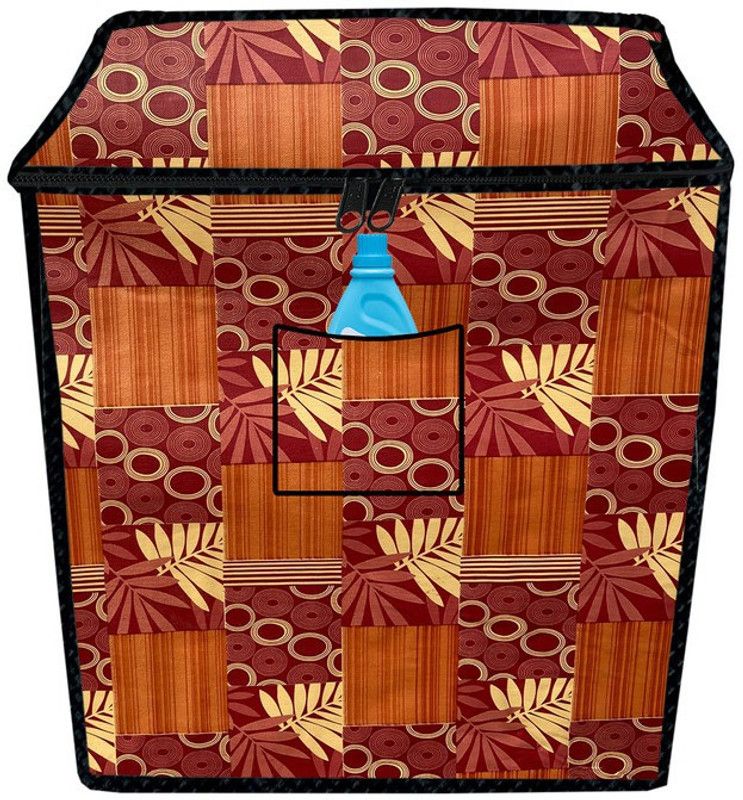 JM Homefurnishings Semi-Automatic Washing Machine Cover  (Width: 83 cm, Cognac, Red)