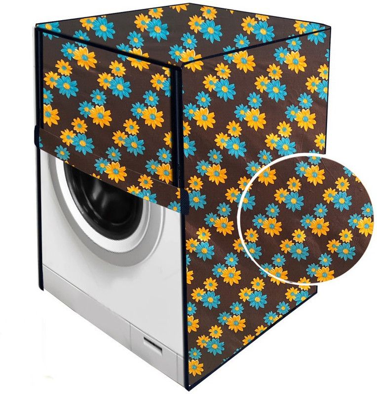 JM Homefurnishings Front Loading Washing Machine Cover  (Width: 74 cm, Yellow, Brown)