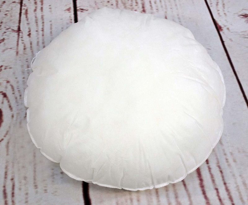 Anita Corporation Microfiber Round Cushions Sofa Fiber Pillows Inserts, 18 x 18 Inch Microfibre Solid Cushion Pack of 1  (White)