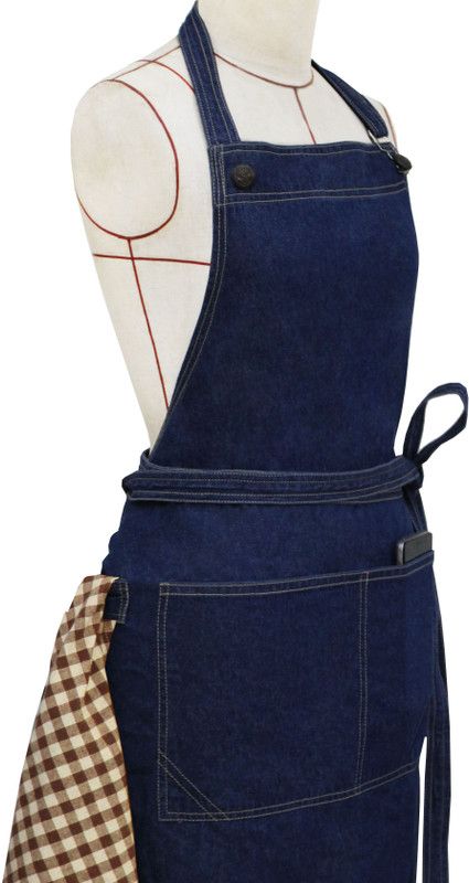 Milano Home Denim Chef's Apron - Free Size  (Blue, Single Piece)