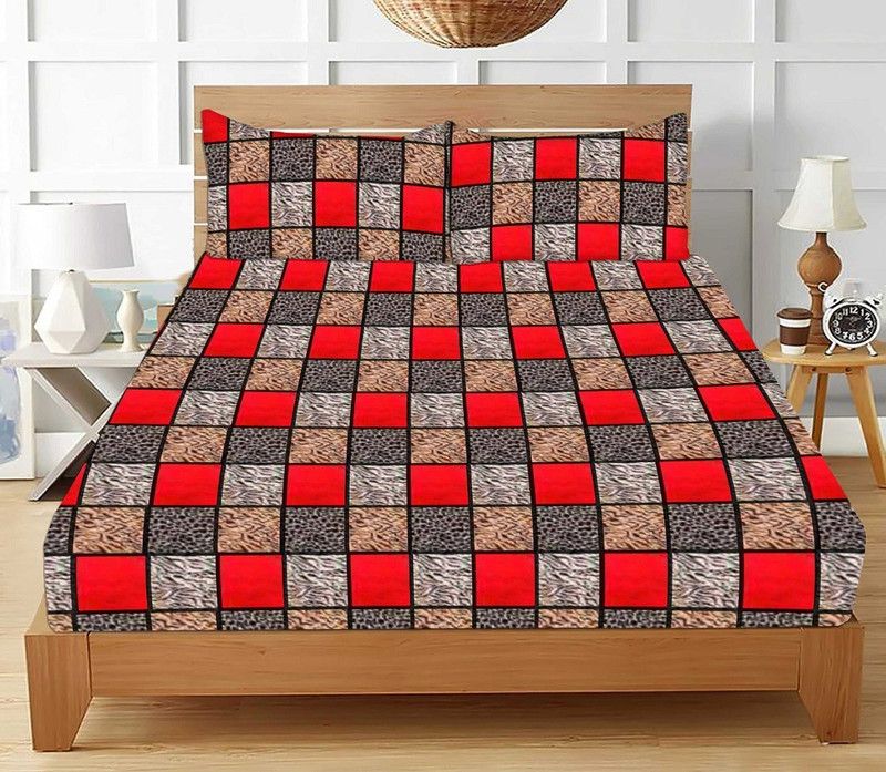BALKO FAB 240 TC Polycotton Double Animal Flat Bedsheet  (Pack of 1, Multicolor)