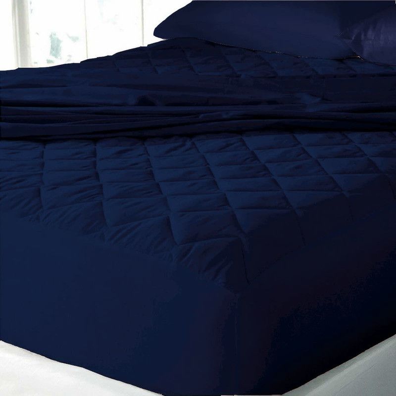 ZIB Fitted Double Size Waterproof Mattress Cover  (Blue)