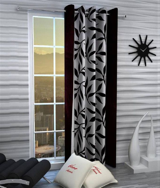 275 cm (9ft) Long Door Curtain  (Black)