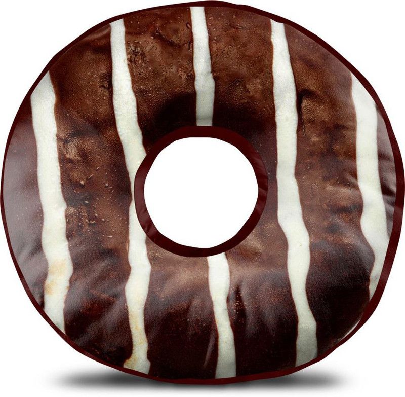 Sleep Nature's Donut Polyester Fibre Polka Cushion Pack of 1  (dark brown, White)