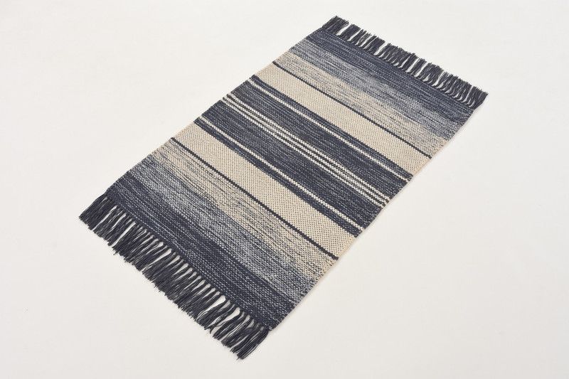 UB Home and Decor Black Cotton Carpet  (60 cm, X 90 cm, Rectangle)
