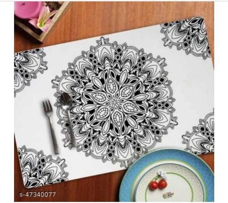 Square Pack of 6 Table Placemat  (Multicolor, Pink, PVC)
