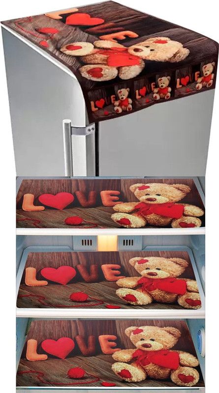 Shobhraj Refrigerator Cover  (Width: 45 cm, BROWN)