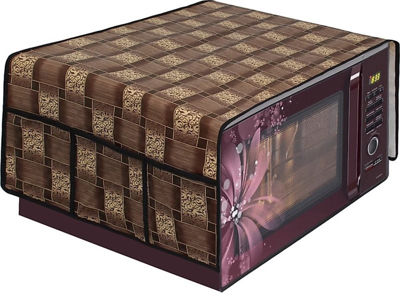 KingMatters Microwave Oven Cover  (Width: 216 cm, Brown, Black)