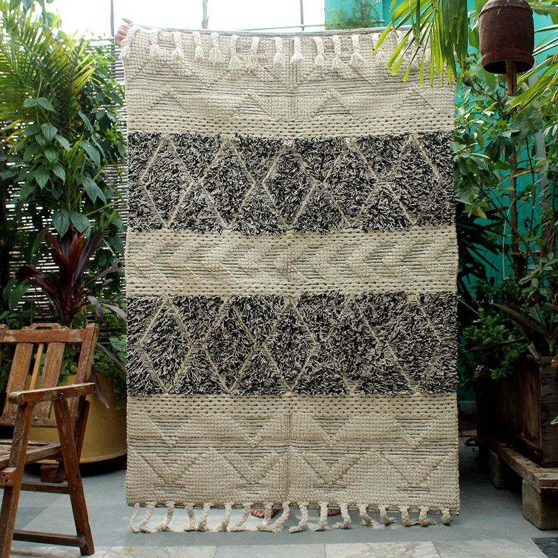 Sanskrutihomes Grey Jute Area Rug  (122 cm, X 189 cm, Rectangle)