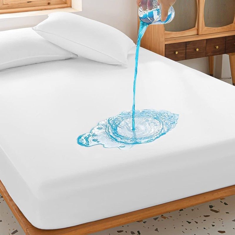 MY ARMOR Fitted King Size Waterproof Mattress Cover  (White)