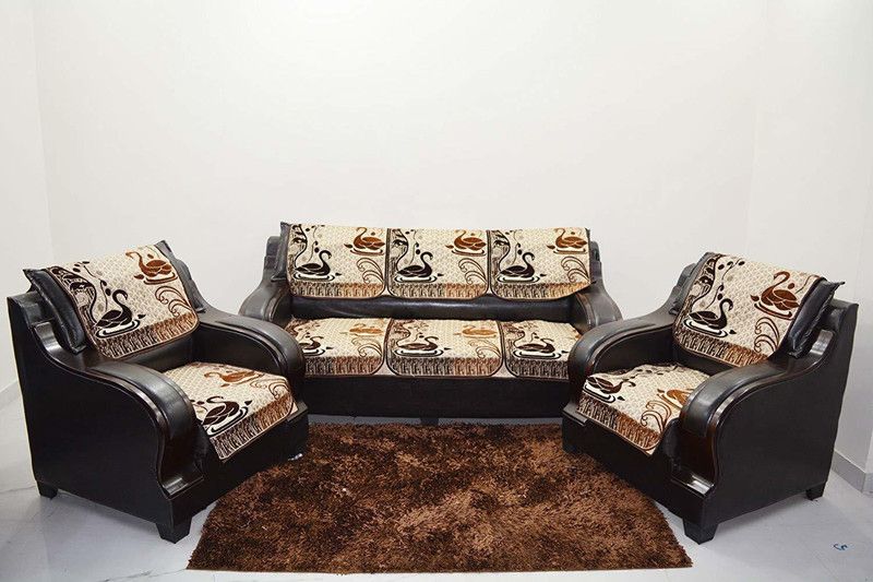 KINGLY Chenille Animal Sofa Cover  (Multicolor Pack of 6)