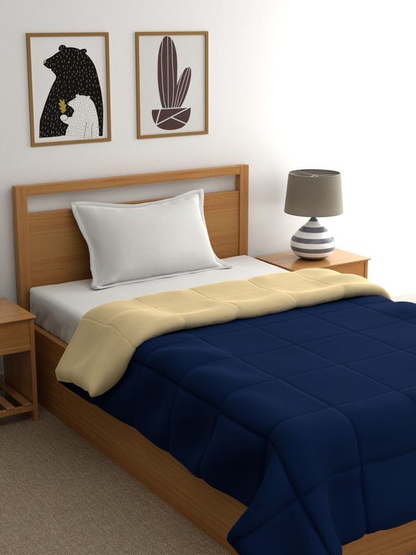 Raymond Home Solid Single Quilt for Mild Winter  (Polyester, Dark Blue)