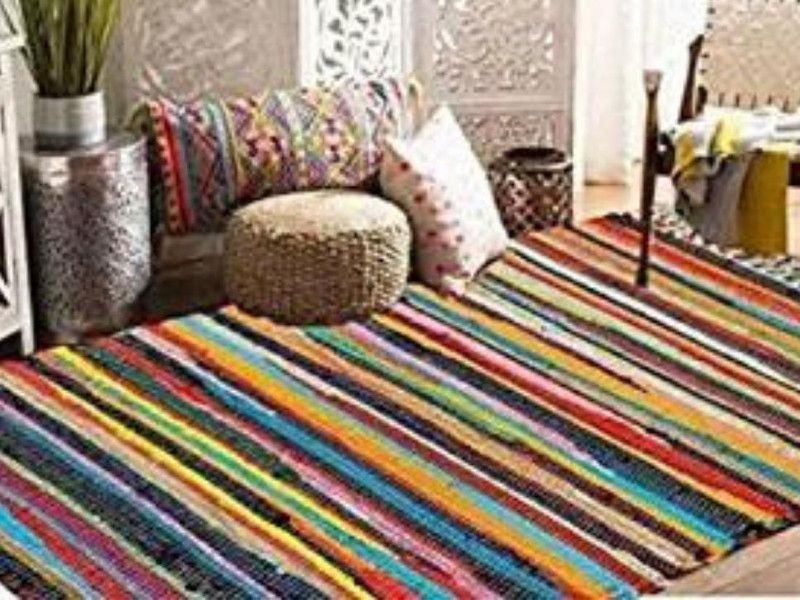 Dsom Cotton Floor Mat  (Multicolor, Large)