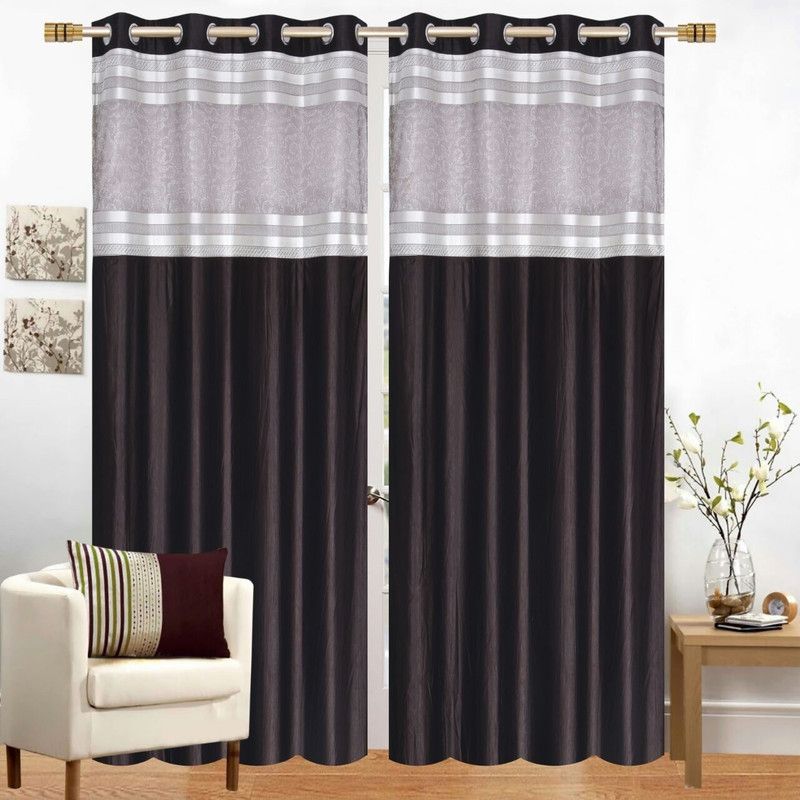 277 cm (9ft) Long Door Curtain  (BTMAQSTE7006, Pack of 2)