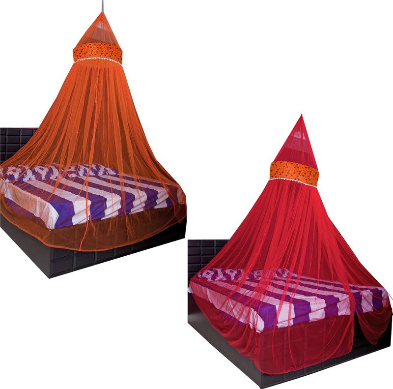 Creative Textiles Polyester Adults Washable GOOD NIGHT.. Mosquito Net  (Multicolor, Ceiling Hung)