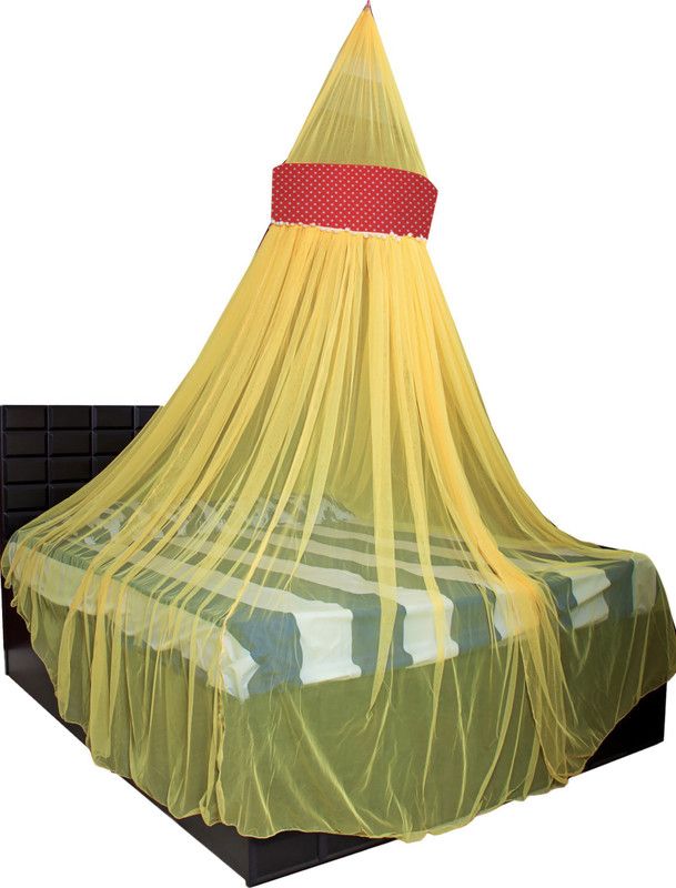 Creative Textiles Polyester Adults Washable GOOD MATERIAL Mosquito Net  (Yellow, Ceiling Hung)