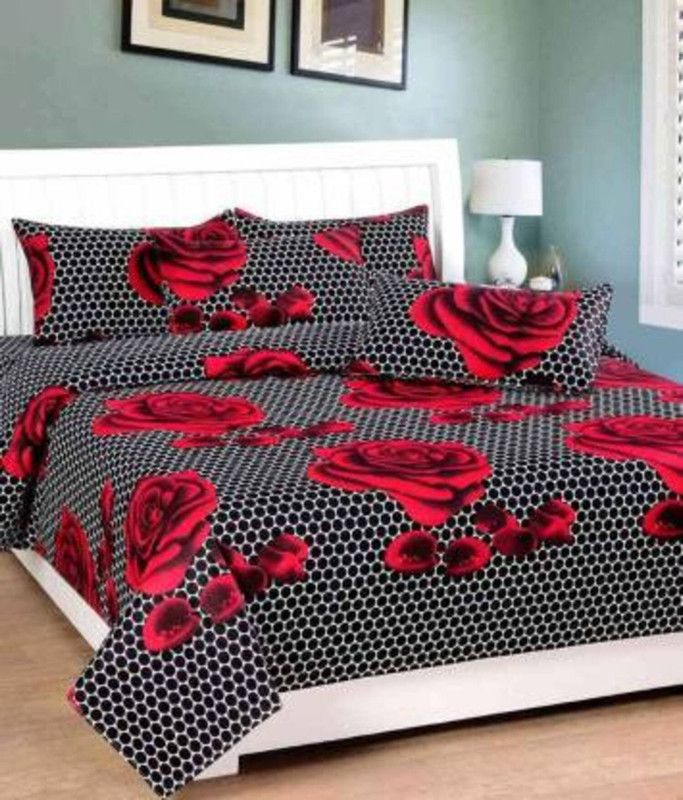 HAUTT FASHION 120 TC Polycotton Queen Printed Flat Bedsheet  (Pack of 1, Multicolor)
