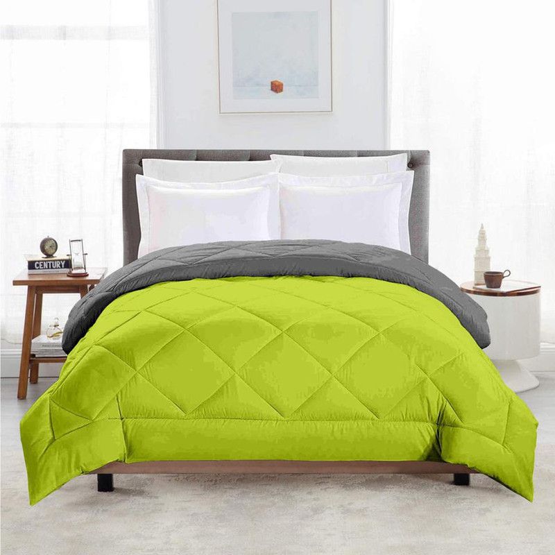 TUNDWAL'S Solid Single Comforter for Mild Winter  (Cotton, P Green - Grey)