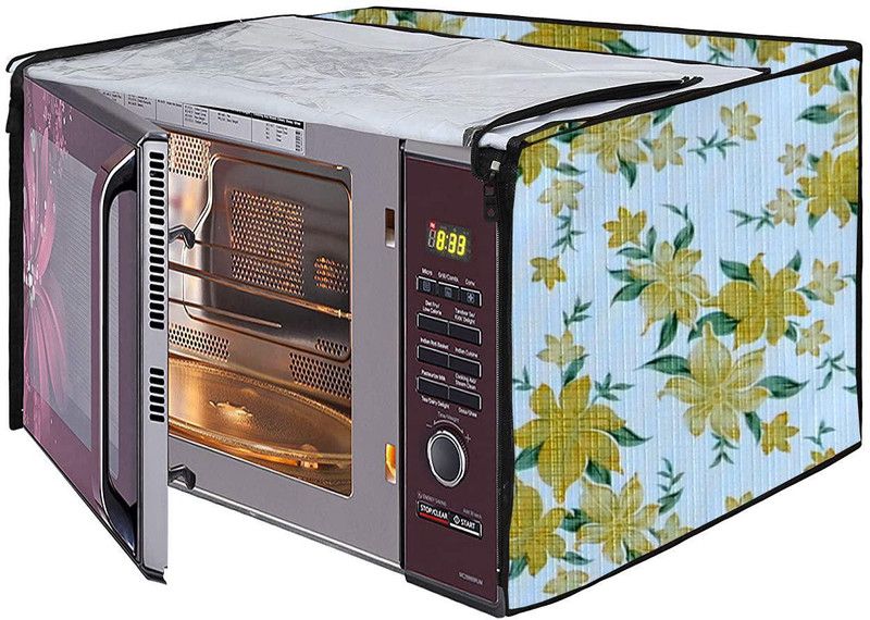 AAVYA UNIQUE FASHION Microwave Oven Cover  (Width: 48.19 cm, Yellow, White)