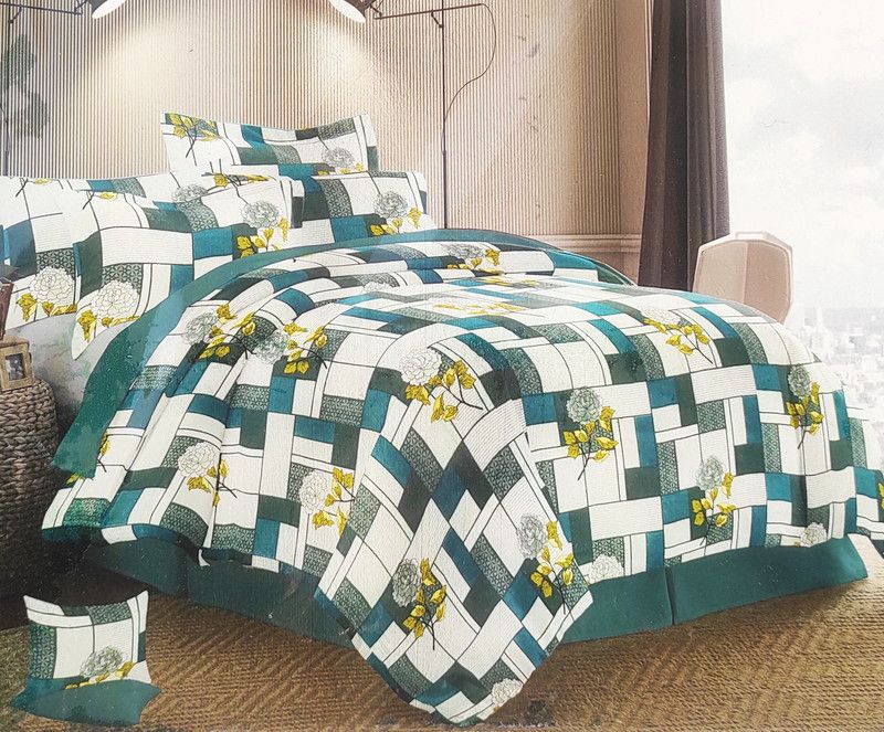 signature CLUB 180 TC Cotton Double Checkered Flat Bedsheet  (Pack of 1, Multicolor)