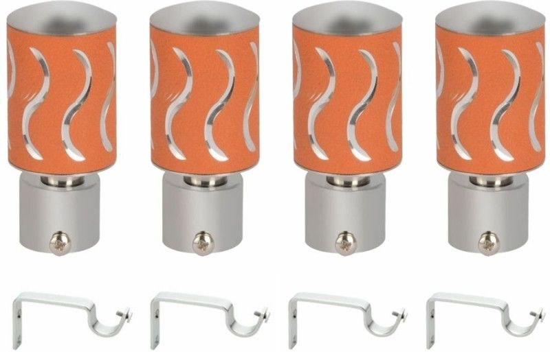 ZYREX Orange Rod Rail Bracket, Curtain Knobs Metal  (Pack of 8)