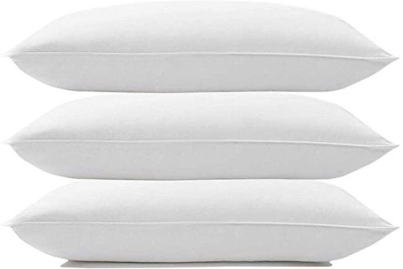 THEBROWNDOT Microfibre Solid Sleeping Pillow Pack of 3  (White)