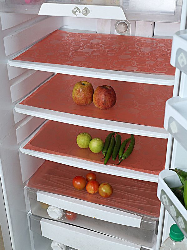 KUBER INDUSTRIES Fridge Mat  (Width: 48 cm, Red)