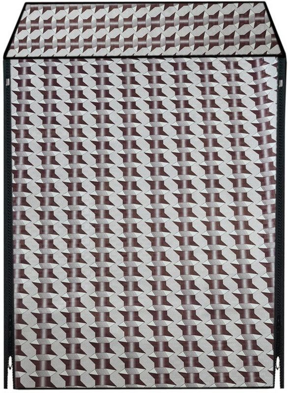 KingMatters Front Loading Washing Machine Cover  (Width: 63 cm, Brown, White)