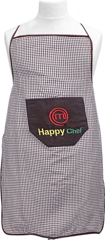 KUBER INDUSTRIES Cotton Home Use Apron - Free Size  (Brown, Single Piece)