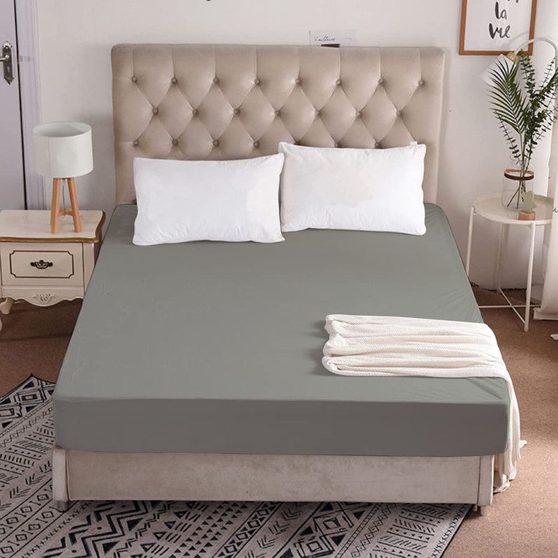 Riyans group Fitted Single Size Waterproof Mattress Cover  (Grey)