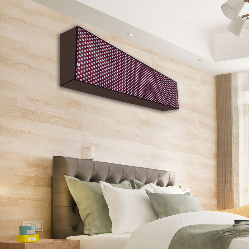 Glassiano Air Conditioner Cover  (Width: 89.154 cm, Maroon)