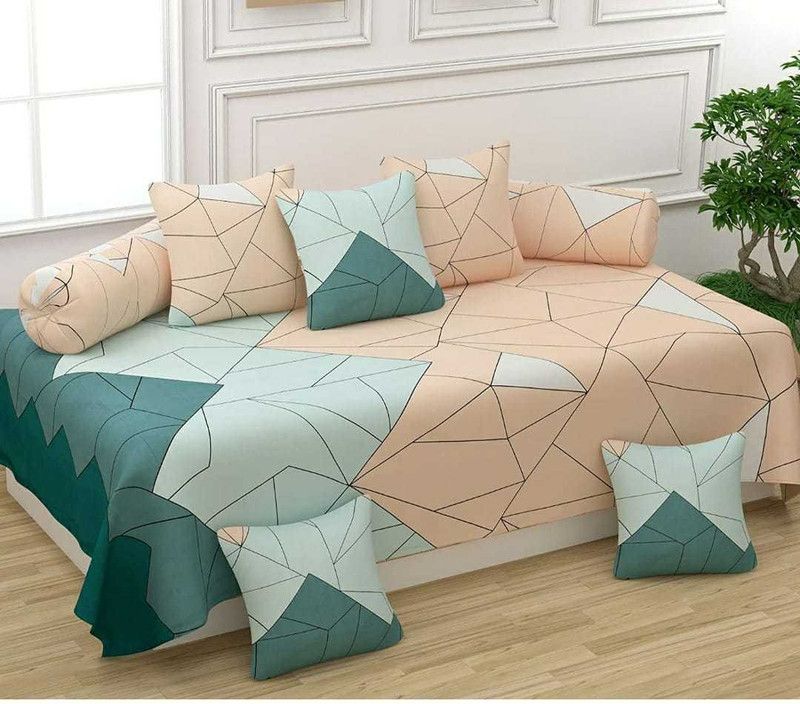 MEXICOT Polycotton Abstract Diwan Set  (Green)