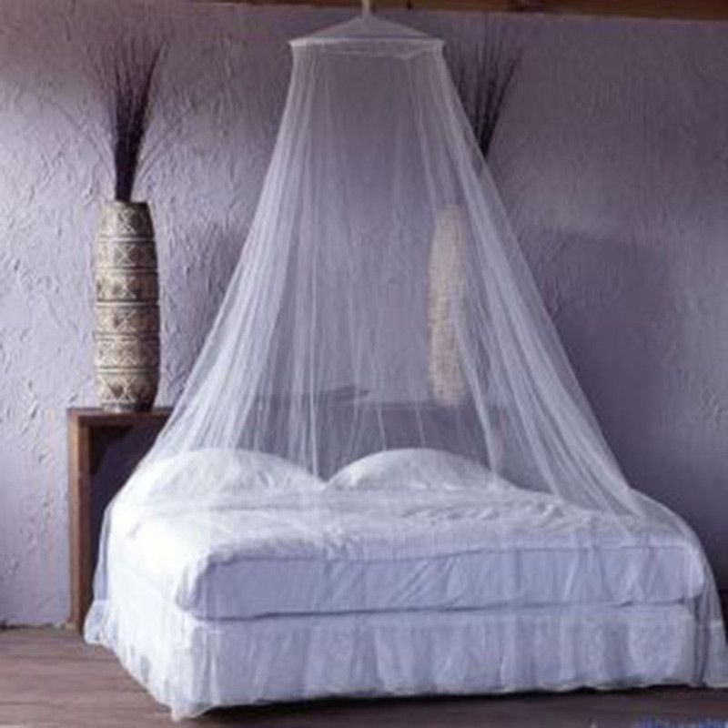 Neruti Enterprise Polyester Adults Washable Double bed ( Round ) Mosquito Net  (White, Ceiling Hung)