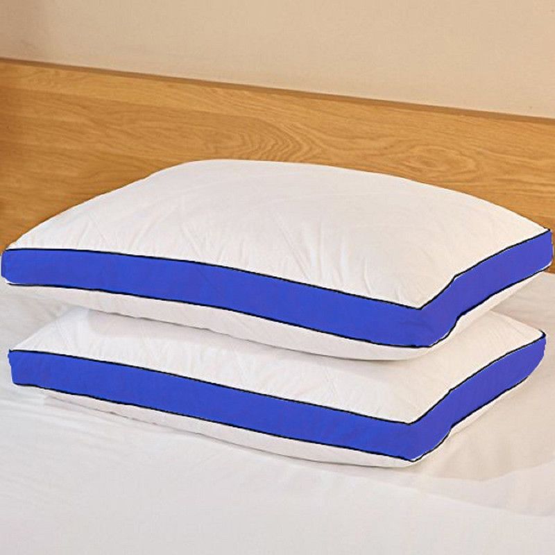 EVERDECOR Luxury Soft gusset pillow Microfibre Solid Sleeping Pillow Pack of 2  (Nevy Blue)
