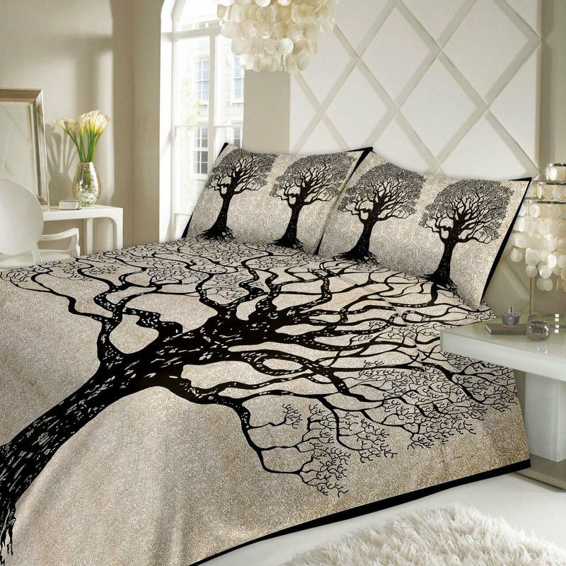 NYMISHA INDUSTRIES 235 TC Cotton Queen Printed Flat Bedsheet  (Pack of 1, Black)