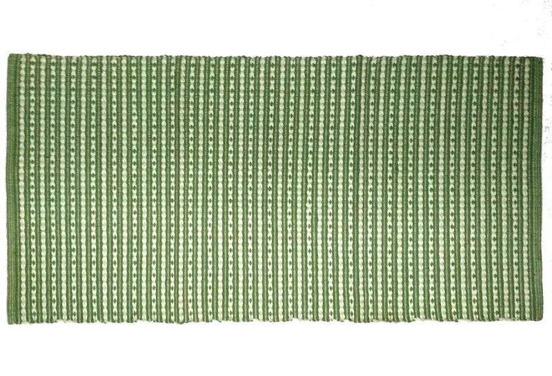 RADRUGS Green Cotton Dhurrie  (50 cm, X 90 cm, Rectangle)