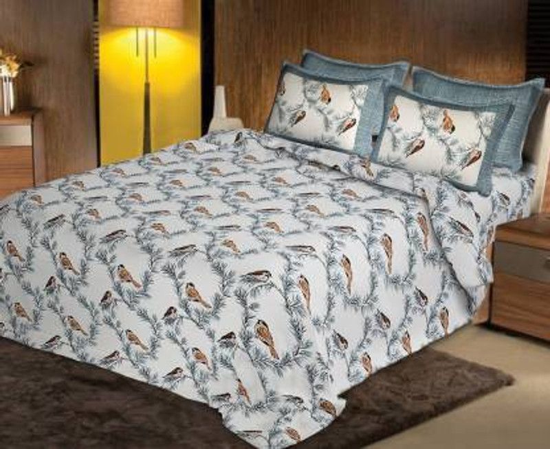 PETROSOLY Cotton Double Bed Cover  (Blue)