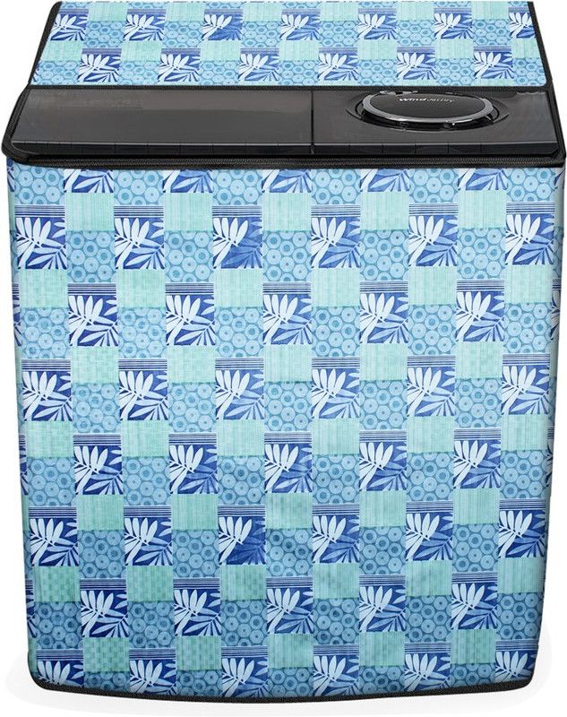 Stylista Top Loading Washing Machine Cover  (Width: 64 cm, Blue, Black)