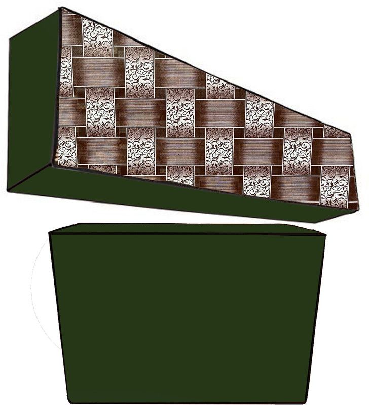 JM Homefurnishings Air Conditioner Cover  (Width: 108 cm, Brown, Black)