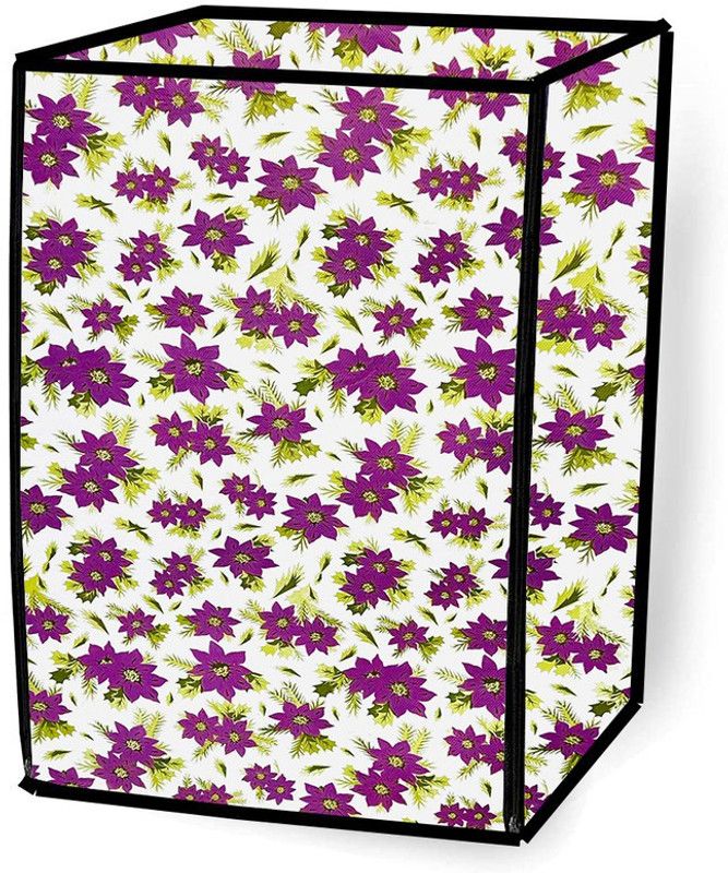 JM Homefurnishings Front Loading Washing Machine Cover  (Width: 61 cm, Purple, White)