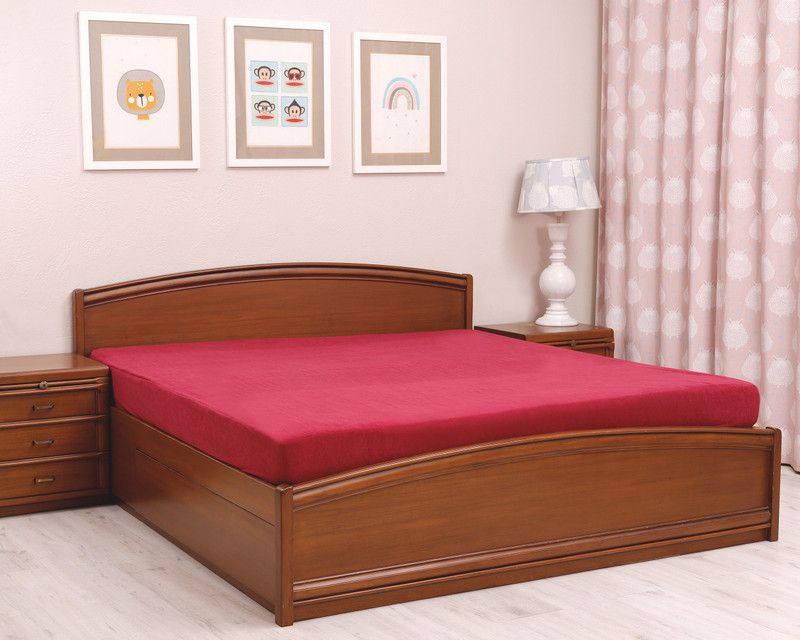 TIDY SLEEP Fitted Queen Size Waterproof Mattress Cover  (Maroon)